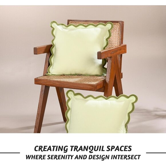 Decorative Throw Flower Forest Sage Pillow Covers for Couch Living Room 18x18 - Picture 4 of 8